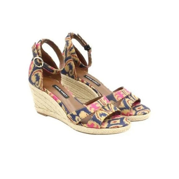 Nine West Multicolor Espadrille Wedges Size 5.5 - Picture 3 of 4